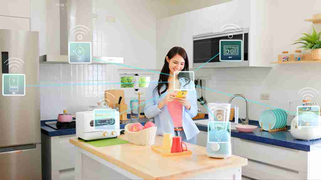 Smart kitchen featuring mobile-controlled appliances as part of new home remodeling trends