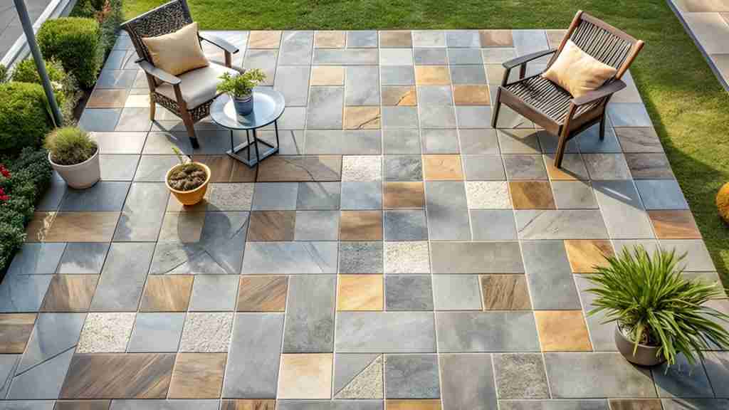 Stylish patio tiles showing the best outdoor flooring for San Diego backyards