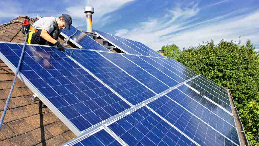 San Diego residential solar panel installation in progress