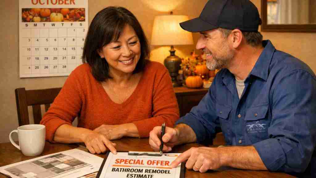Contractor reviewing a renovation project estimate with a homeowner