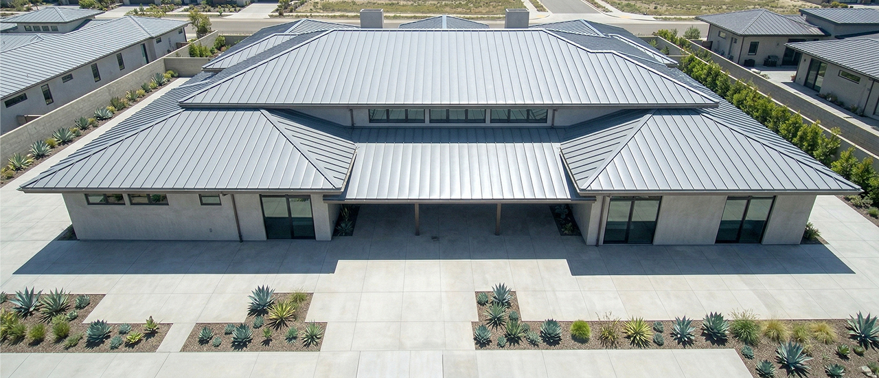 Modern metal roofing system providing energy efficiency and corrosion resistance