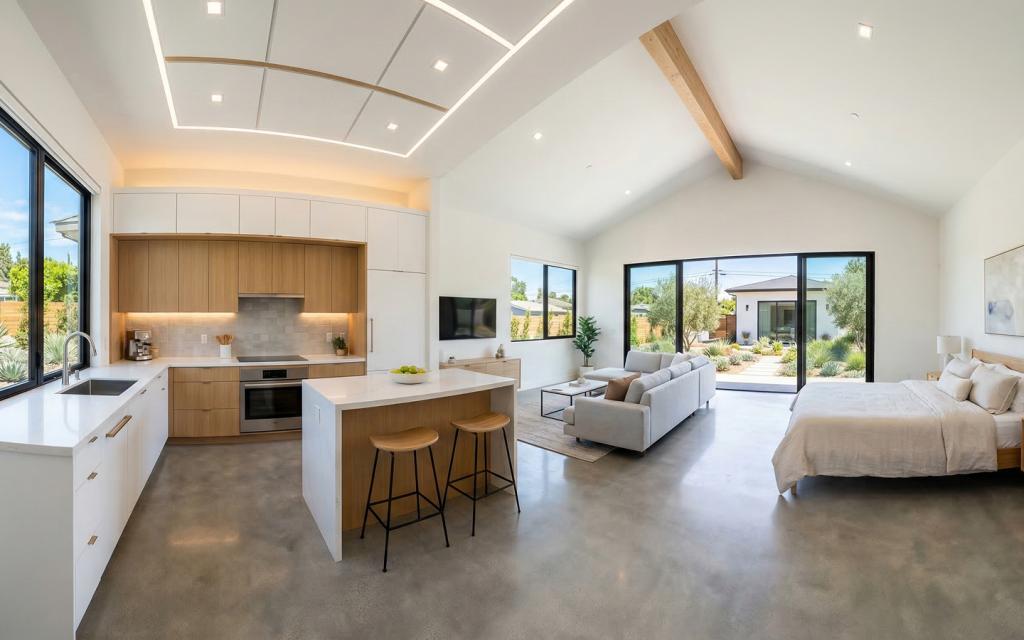 Modern open-concept living space