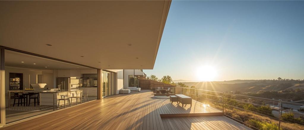High-end composite deck with modern railing
