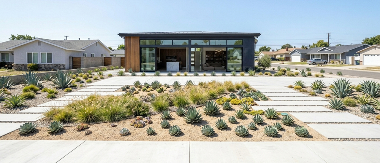 Drought-tolerant native plant landscaping