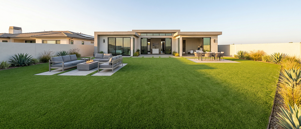High-end composite deck with modern railing