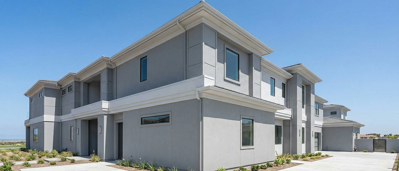 Smooth exterior paint finish adapting to temperature changes