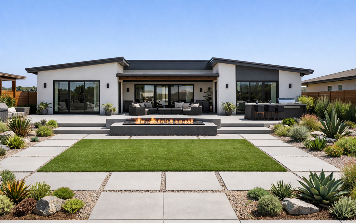 Beautifully remodeled San Diego backyard living space