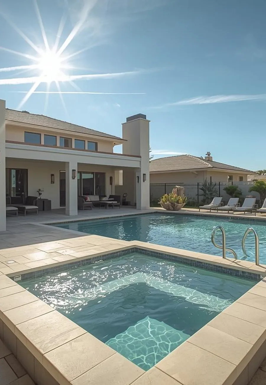 Luxury pool and spa integration