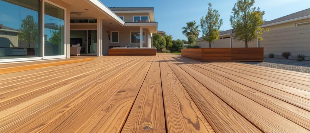 Classic pressure-treated wood deck