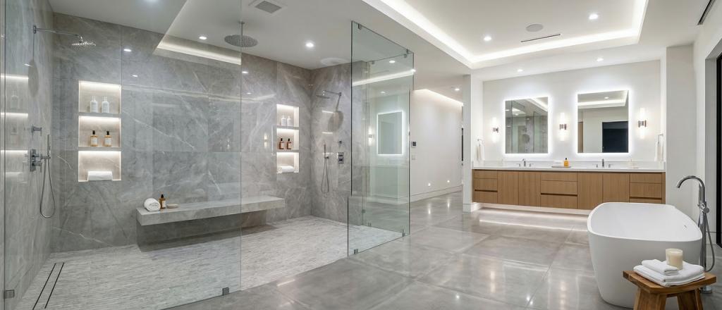 Modern Walk-In Shower with frameless glass