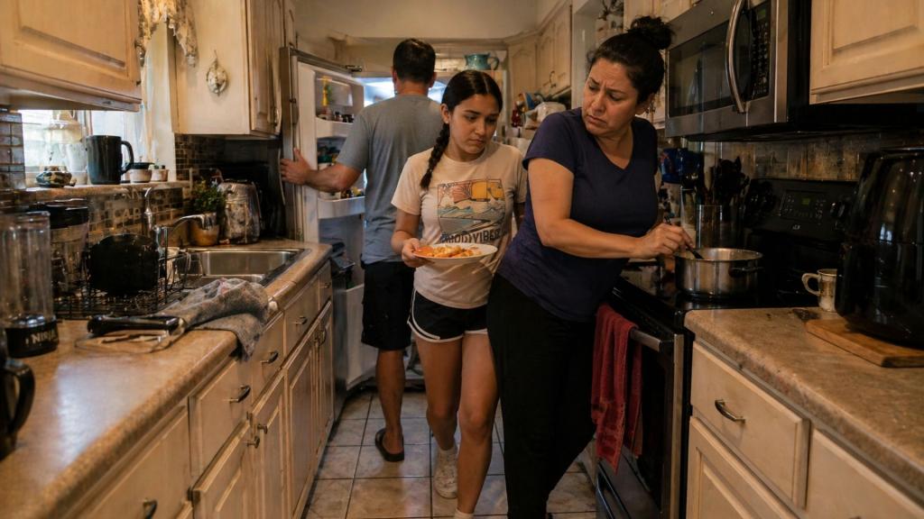 Kitchen layout mistakes in San Diego showing inefficient kitchen design with congestion near the stove, sink, and refrigerator